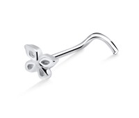 Butterfly Shaped Silver Curved Nose Stud NSKB-322